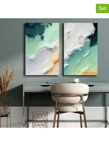 ABERTO DESIGN 2-delige set: kunstdrukken op canvas - (B)45 x (H)70 cm