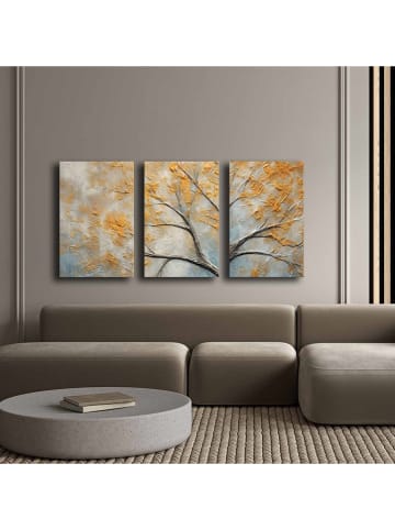 ABERTO DESIGN 3-delige set: kunstdrukken op canvas - (L)70 x (B)45 cm