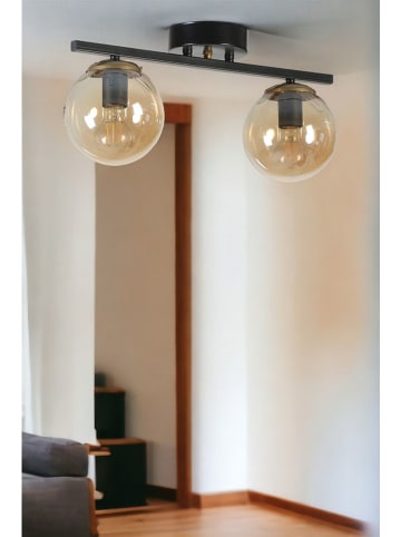 ABERTO DESIGN Deckenleuchte in Schwarz/ Beige - (B)36 x (H)20 cm