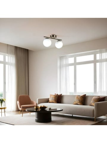 ABERTO DESIGN Plafonnière zilverkleurig/wit - (B)36 x (H)20 cm