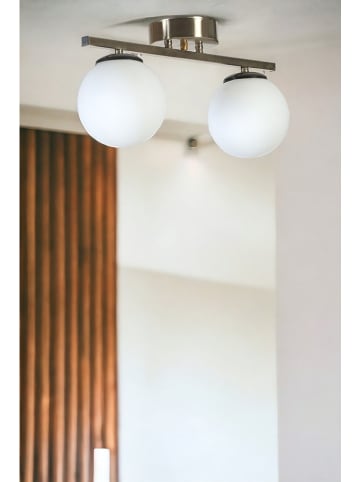 ABERTO DESIGN Plafonnière zilverkleurig/wit - (B)36 x (H)20 cm