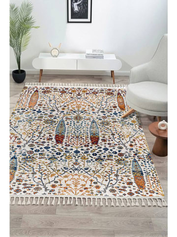 ABERTO DESIGN Laagpolig tapijt crème/blauw