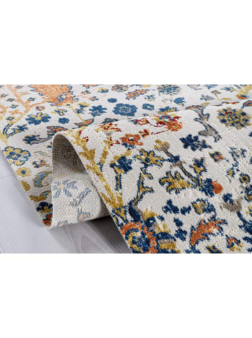 ABERTO DESIGN Laagpolig tapijt crème/blauw