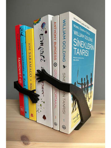 ABERTO DESIGN 2-delige set: boekensteunen zwart - (B)7,5 x (H)12 cm