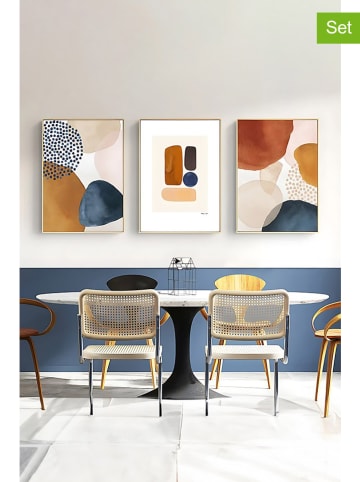 ABERTO DESIGN 3er-Set: Gerahmte Kunstdrucke - (B)33 x (H)48 cm