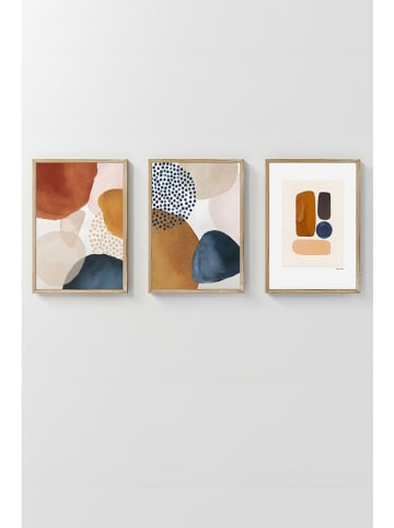 ABERTO DESIGN 3er-Set: Gerahmte Kunstdrucke - (B)33 x (H)48 cm