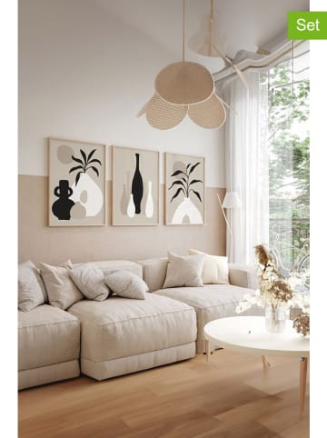 ABERTO DESIGN 3er-Set: Gerahmte Kunstdrucke - (B)33 x (H)48 cm