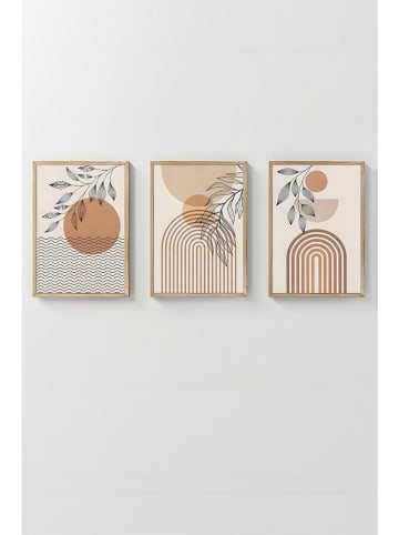ABERTO DESIGN 3er-Set: Gerahmte Kunstdrucke - (B)33 x (H)48 cm