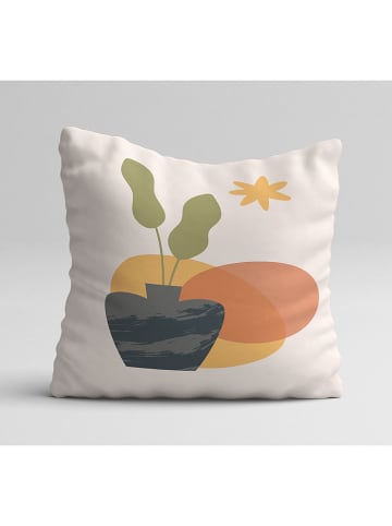 ABERTO DESIGN 4-delige set: kussenhoezen wit/oranje