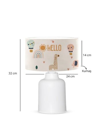 ABERTO DESIGN Tafellamp crème/wit - (H)32 x Ø 24 cm