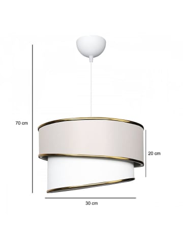ABERTO DESIGN Hängeleuchte in Creme/ Weiß - (H)70 x Ø 30 cm