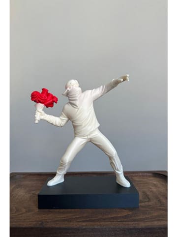 ABERTO DESIGN Dekoracja w kolorze biało-czerwonym - 14 x 16,5 cm