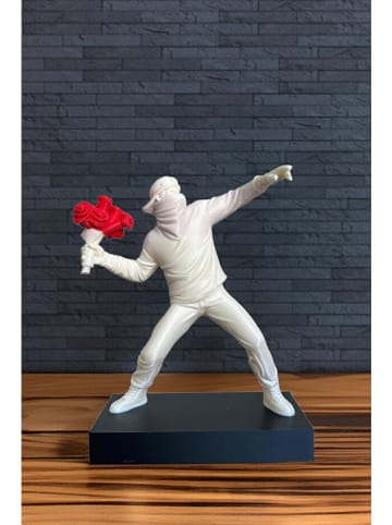 ABERTO DESIGN Deco-object wit/rood - (B)14 x (H)16,5 cm