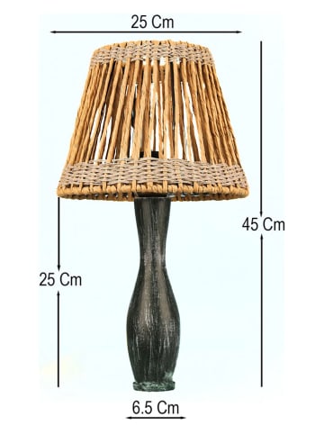 ABERTO DESIGN Lampa stołowa w kolorze beżowo-czarnym - wys. 45 x Ø 25 cm