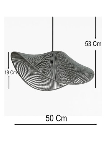 ABERTO DESIGN Hängeleuchte in Grau - (H)53 x Ø 50 cm