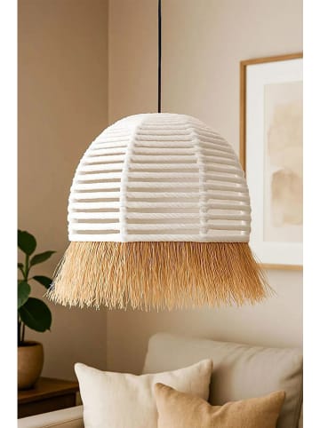 ABERTO DESIGN Lampa wisząca w kolorze biało-beżowym - wys. 70 x Ø 30 cm