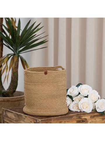 ABERTO DESIGN Aufbewahrungskorb in Hellbraun - (B)15 x (H)20 x (T)18 cm