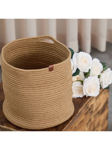 ABERTO DESIGN Aufbewahrungskorb in Hellbraun - (B)15 x (H)20 x (T)18 cm