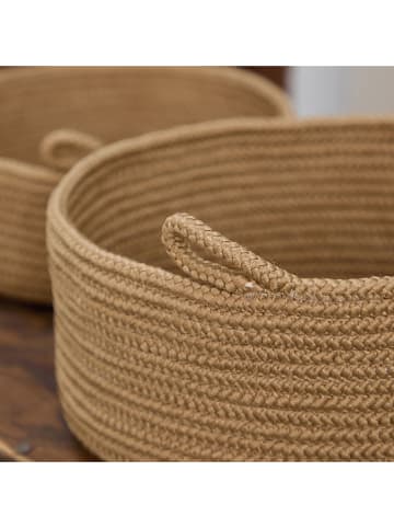 ABERTO DESIGN 2er-Set: Aufbewahrungskörbe in Hellbraun - (B)32 x (H)12 x (T)20 cm