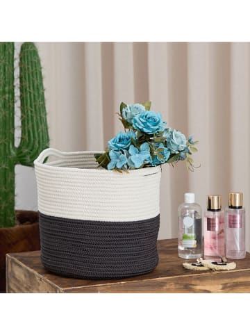 ABERTO DESIGN Kosz w kolorze biało-czarnym - 19 x 28 x 20 cm