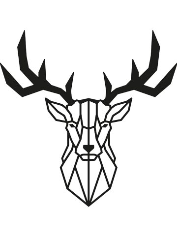 ABERTO DESIGN Wanddekor "Deer" - (B)51 x (H)51 cm