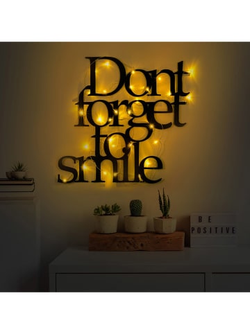 ABERTO DESIGN LED-Wanddekor "Dont Forget To Smile" - (B)70 x (H)67 cm