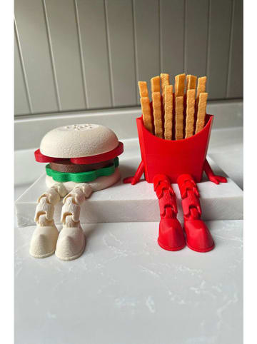 ABERTO DESIGN 3-delige set: deco-objecten crème/rood/geel - (H)8 cm