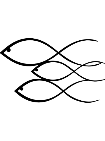 ABERTO DESIGN Wanddecoratie "Fish" - (B)50 x (H)30 cm