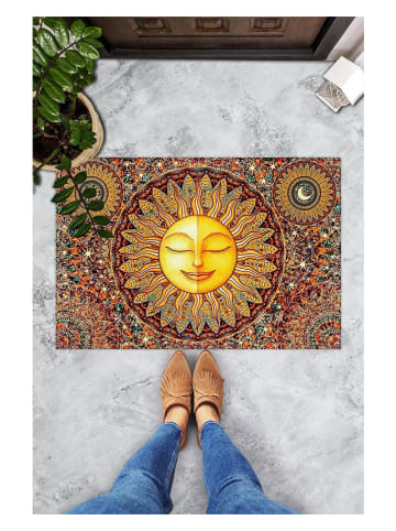 ABERTO DESIGN Deurmat "Happy Sun" geel/meerkleurig