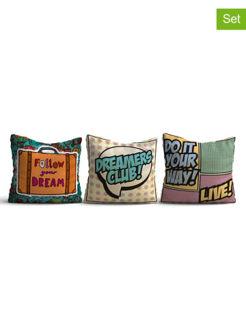 ABERTO DESIGN 3er-Set: Kissenhüllen in Bunt