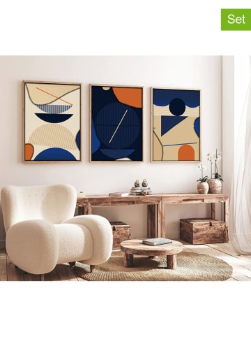 ABERTO DESIGN 3er-Set: Gerahmte Kunstdrucke