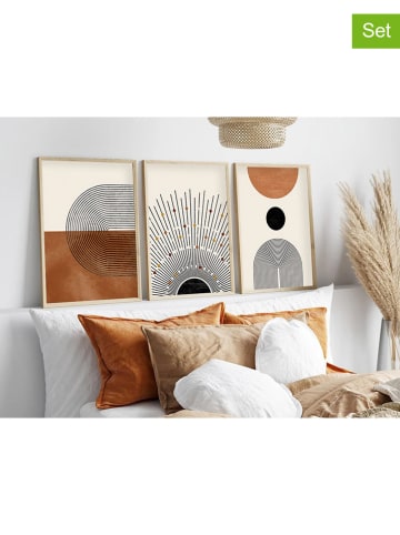 ABERTO DESIGN Druki artystyczne (3 szt.) w ramce