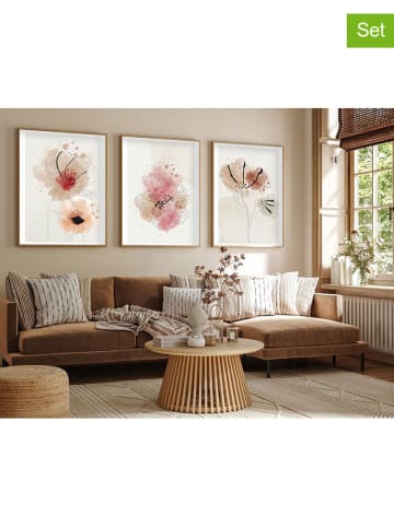ABERTO DESIGN 3-delige set: ingelijste kunstdrukken op hout