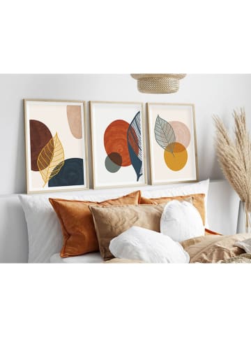 ABERTO DESIGN 3er-Set: Gerahmte Kunstdrucke
