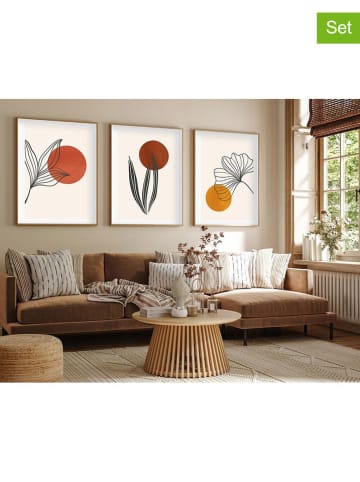 ABERTO DESIGN 3er-Set: Gerahmte Kunstdrucke
