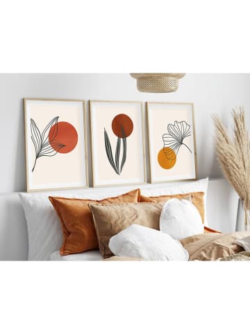 ABERTO DESIGN 3er-Set: Gerahmte Kunstdrucke