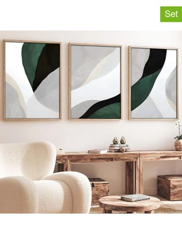 ABERTO DESIGN 3er-Set: Gerahmte Kunstdrucke