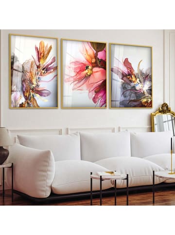 ABERTO DESIGN 3er-Set: Gerahmte Glasdrucke