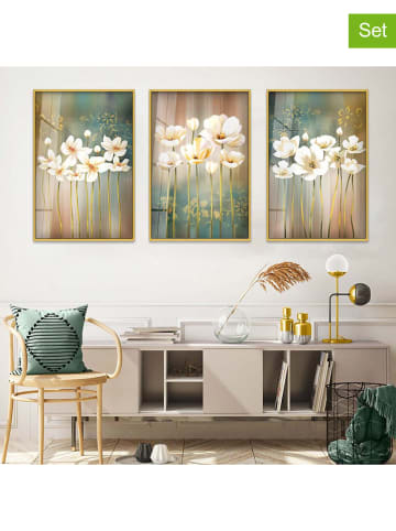 ABERTO DESIGN 3er-Set: Gerahmte Glasdrucke