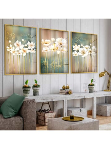 ABERTO DESIGN 3er-Set: Gerahmte Glasdrucke