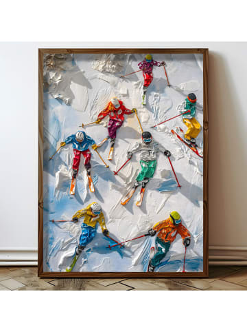 ABERTO DESIGN Ingelijste kunstdruk op hout - (L)70 x (B)50 cm