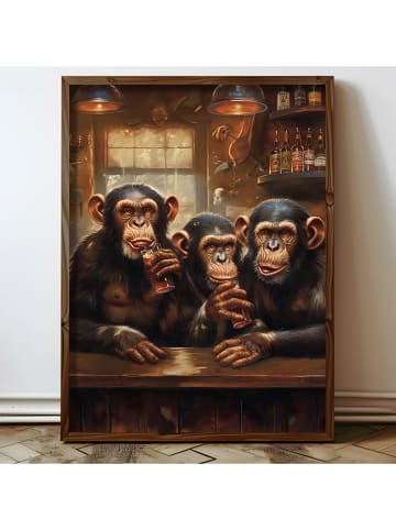 ABERTO DESIGN Ingelijste kunstdruk op hout - (L)70 x (B)50 cm