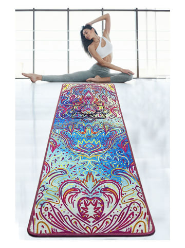 ABERTO DESIGN Dywan w kolorze zielono-niebiesko-fioletowym do jogi