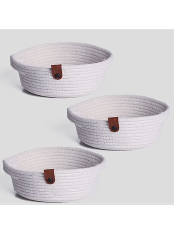 Scandinavia Concept Kosze (3 szt.) w kolorze kremowym - wys. 10 x Ø 25 cm