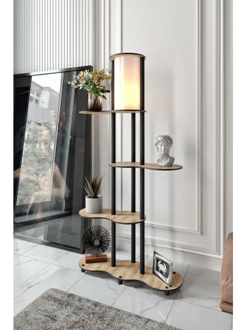 ABERTO DESIGN Standleuchte in Hellbraun/ Schwarz - (B)65 x (H)150 x (T)35 cm