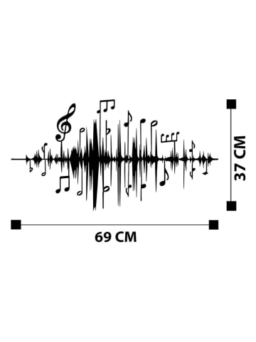 ABERTO DESIGN Wanddecoratie zwart - (B)69 x (H)37 cm