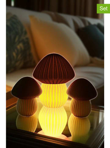 ABERTO DESIGN 3-delige set: theelichthouders crème/bruin