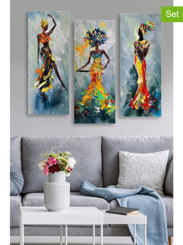 ABERTO DESIGN 3er-Set: Leinwanddrucke "CU01" - (B)50 x (H)70 cm