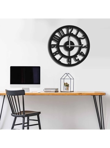 ABERTO DESIGN Wanduhr in Schwarz - Ø 49 cm