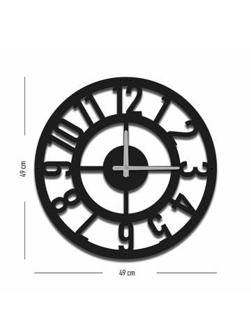 ABERTO DESIGN Zegar ścienny w kolorze czarnym - Ø 49 cm